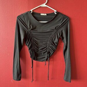 Long Sleeve Black Crop Top